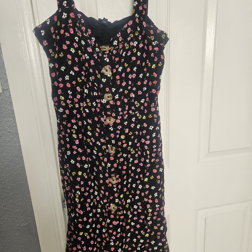 River Island Black Dress with Pink and White Floral Pattern